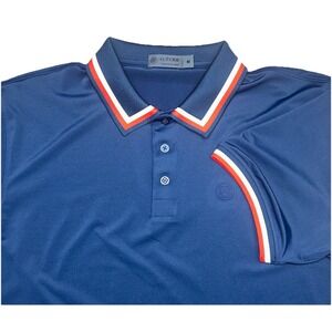 G/Fore G4 Performance Golf Polo Men's Medium,‎ Red White Navy Blue